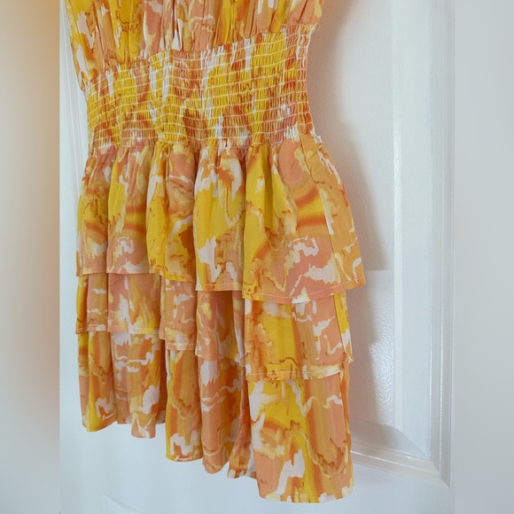 Tart Sundress Size S Drop Waist Button Down Vibrant Yellow V neck - Picture 6 of 9